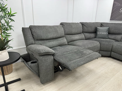 DFS Iverson Power Recliner Corner Sofa In Dark Grey
