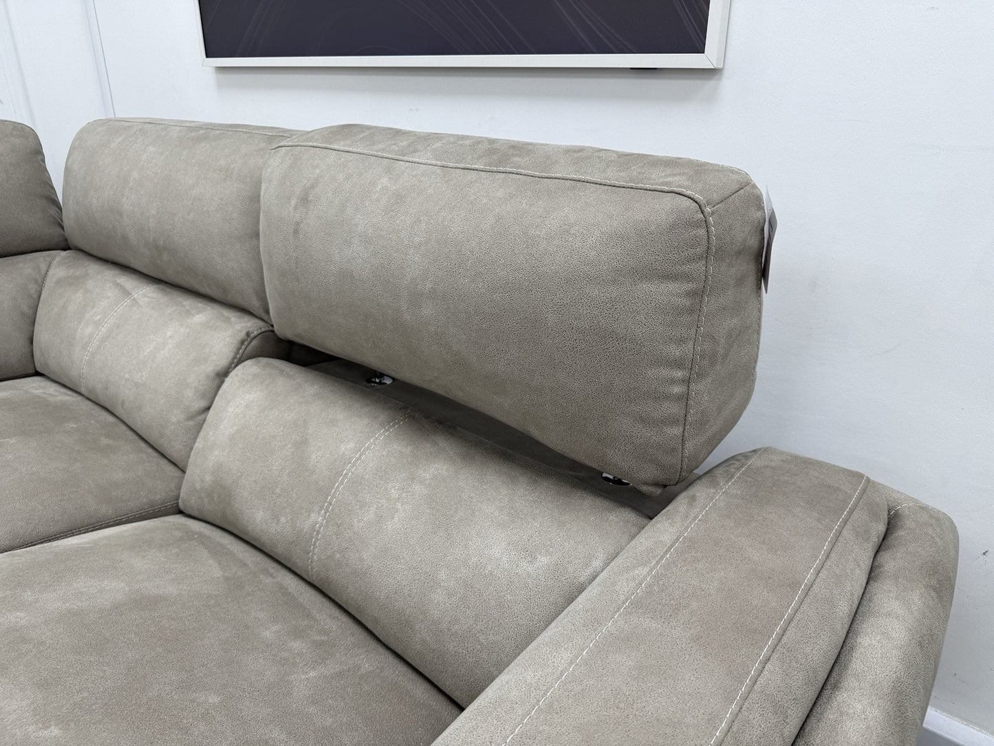 DFS San Mateo Power Recliner Corner Sofa In Arizona Stone Fabric
