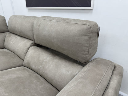 DFS San Mateo Power Recliner Corner Sofa In Arizona Stone Fabric