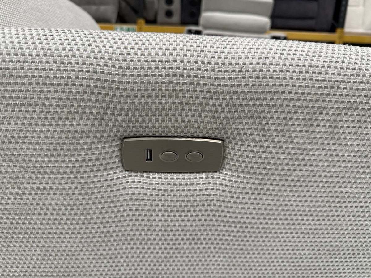 DFS New Libby Motion Cuddler Chair In Silver Fabric