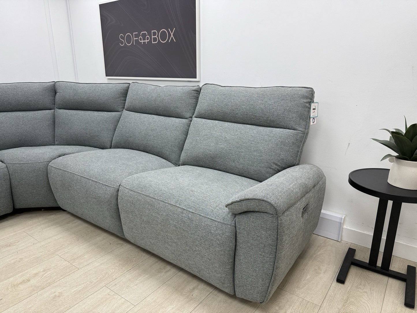 DFS Aussie Power Recliner Corner Sofa In Grey Fabric