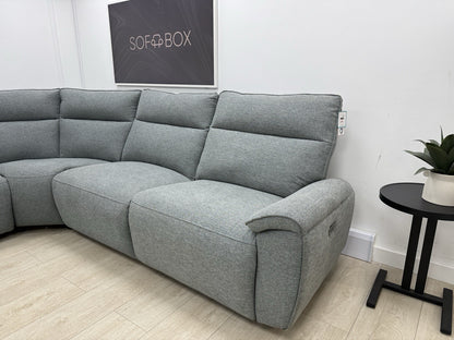 DFS Aussie Power Recliner Corner Sofa In Grey Fabric
