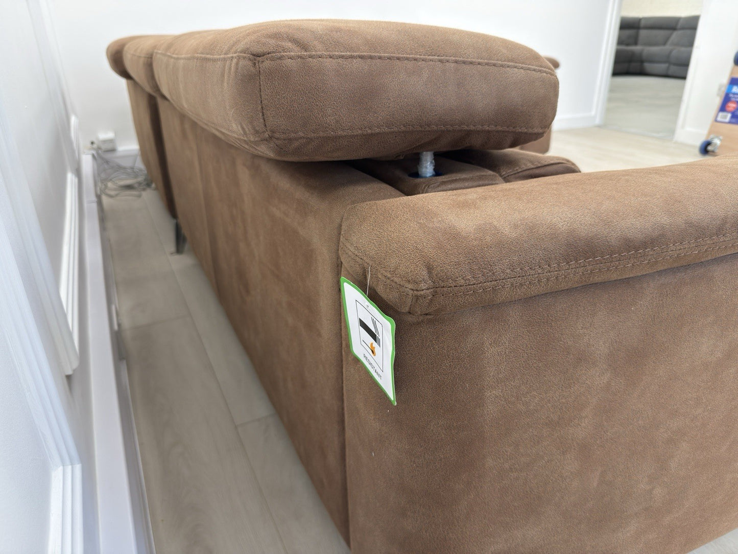 DFS Tahiti Power Recliner Corner Sofa And Footstool In Tan