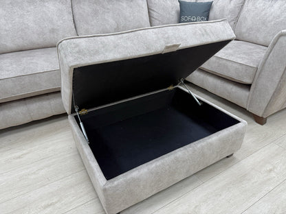 DFS Cherished Corner Sofa & Footstool Set In Oatmeal