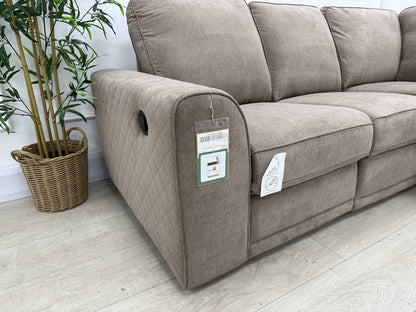 DFS Orka Manual Recliner Corner Sofa In Mocha Fabric