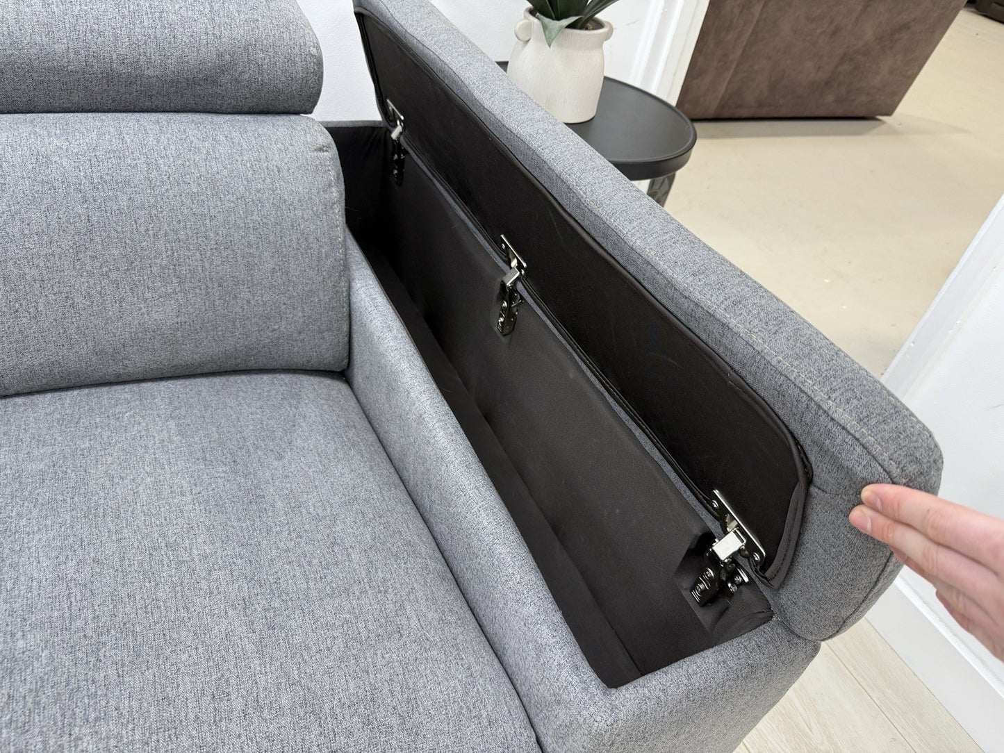 DFS Hike / Wander Storeaway Power Recliner Corner Sofa In Grey