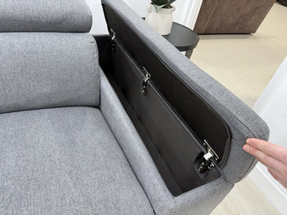 DFS Hike / Wander Storeaway Power Recliner Corner Sofa In Grey