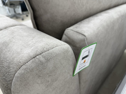 DFS Cherished Self Piped Formal Back Cuddle Chair Loveseat In Oatmeal