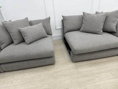 Sofology Marble Arch 4 Seater Split Sofa In Grey Boucle Fabric
