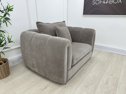 Sofology Empress Love Seat Chair In Relaxed Chenille Nutmeg