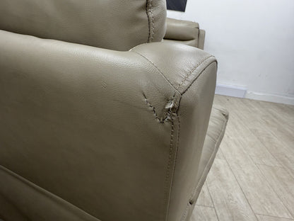 DFS Trek Power Recliner Corner Sofa In Taupe Leather