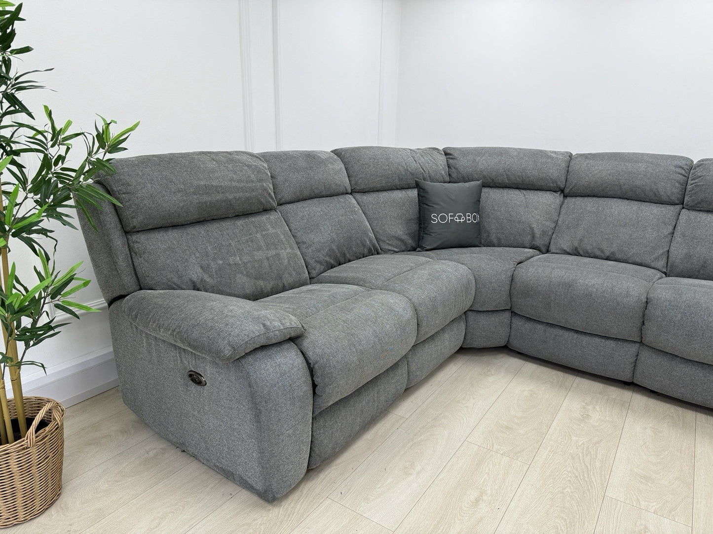 Furniture Village Moreno Power Recliner Corner Sofa In Charcoal Grey