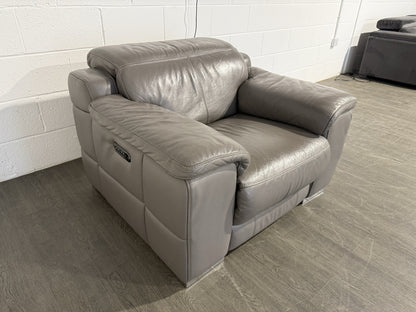 Sofology Laurence Power Recliner Chair In Fossil Grey Leather