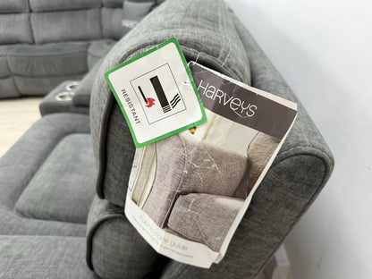 Harvey's Brooklyn 3 X Power Recliner Corner Sofa In Charcoal