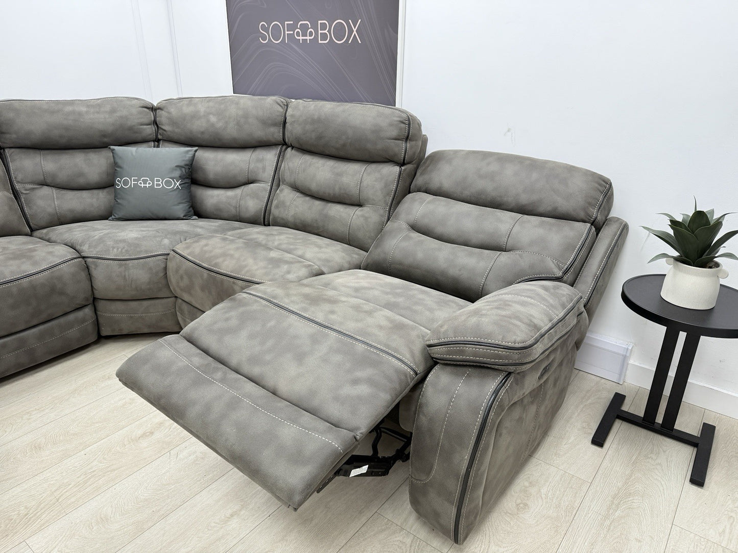 DFS Noah Power Recliner Corner Sofa In Grey