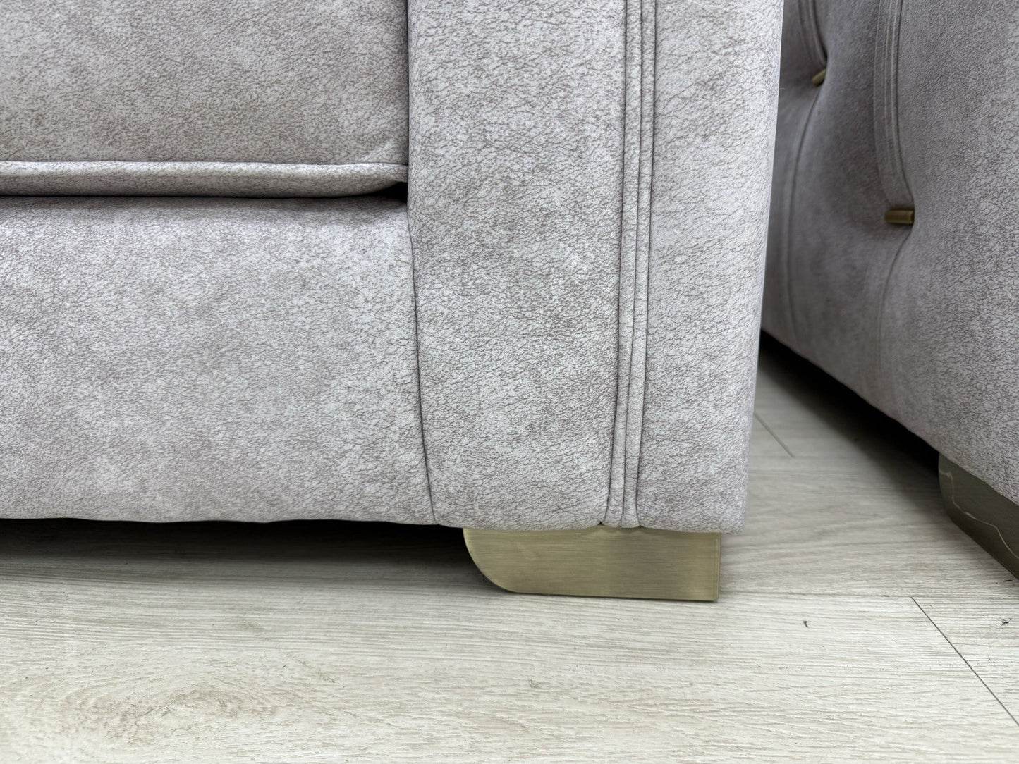 Sofology Titan Fabric Loveseat Full Back in Marina Stone/Stone Mix