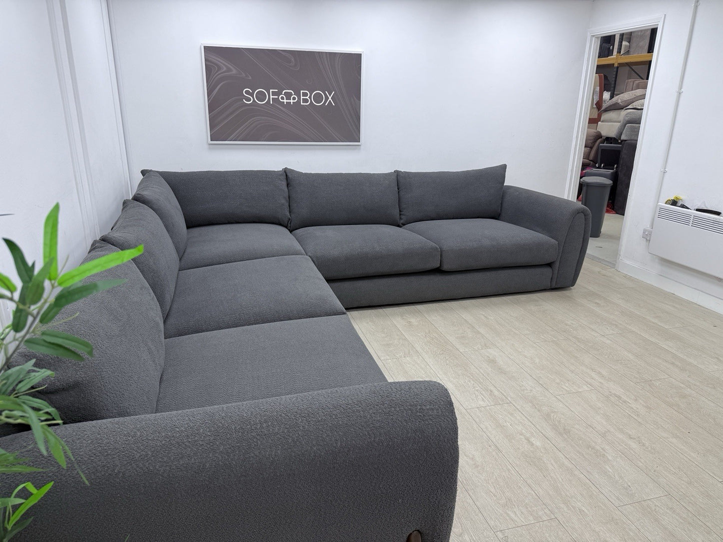 Sofology Marble Arch Corner Sofa In Charcoal Bouclé Fabric