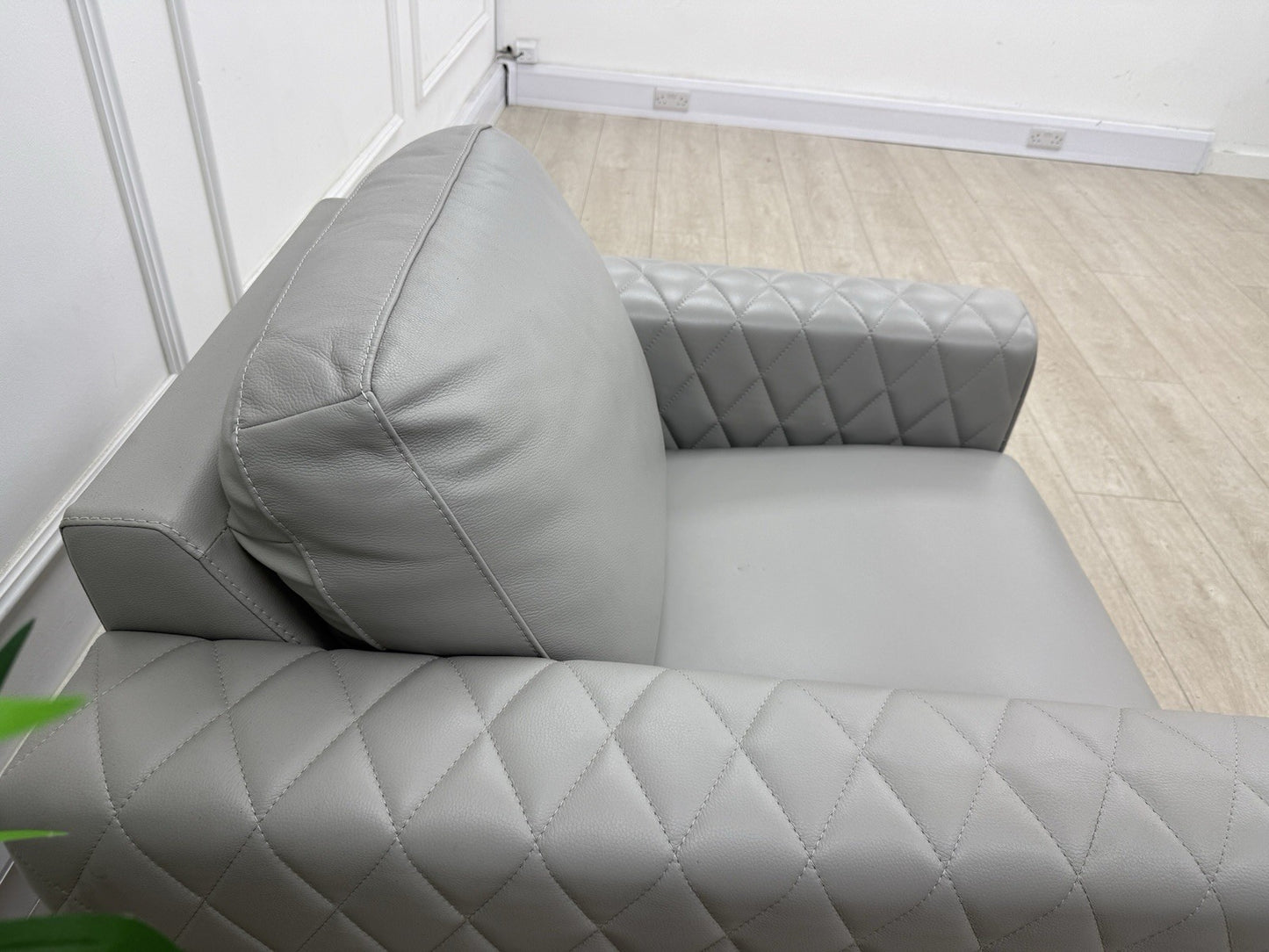 DFS Cohen Armchair In Misty Grey Leather