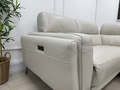 DFS San Antonio Power Recliner Corner Sofa In Fossil Leather