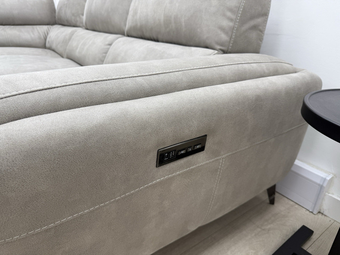 DFS San Mateo Power Recliner Corner Sofa In Misty Arizona Fabric
