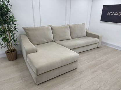 DFS Maura Left Hand Facing Large Chaise Sofa In Natural Fabric
