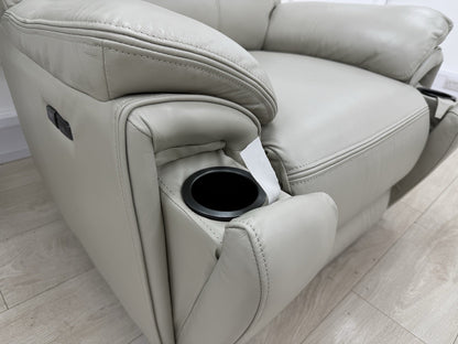 DFS Trek Power Recliner Chair In Grey Leather