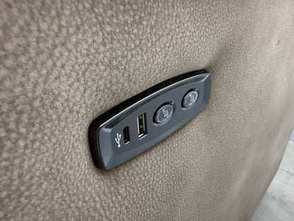 Fishpools Caruso 3 Seater Chaise Power Recliner Sofa In Sand Fabric