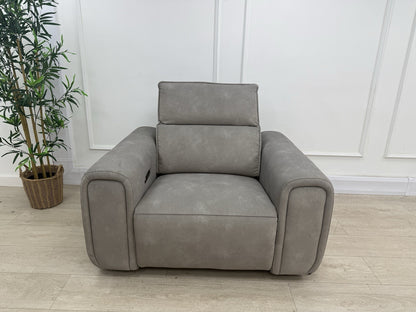 Sofology Premiere Power Recliner Love Seat In Lifestyle Flecked Mocha Fabric
