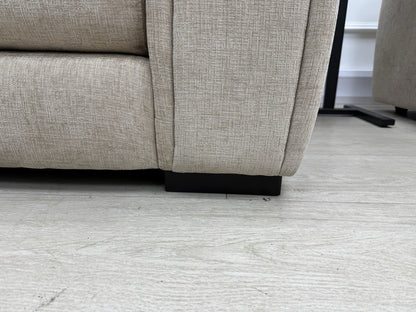 DFS Somerford 3 Seater Sofa, Armchair & Footstool In Mink Fabric