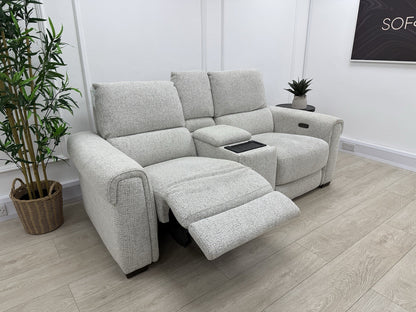 Furniture Village Nixon 2 Seater Power Recliner Sofa In Oyster Fabric