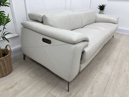 DFS Caldo 3 Seater Power Recliner Sofa In Fossil Leather