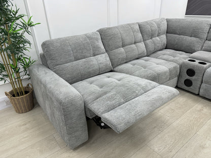 DFS Steller Power Recliner Corner Sofa In Mist Grey