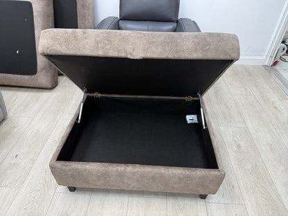 DFS Devine Storage Footstool In Chocolate Fabric