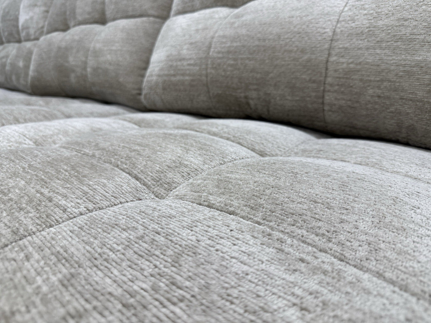 DFS Steller XL Power Recliner Chaise Sofa In Taupe Fabric