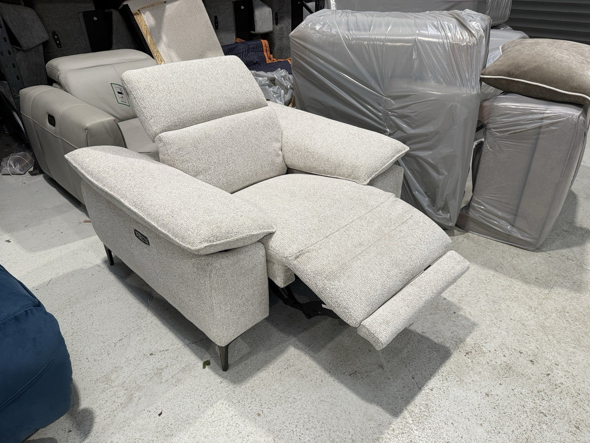 DFS Valetta Power Recliner Armchair In Natural Fabric