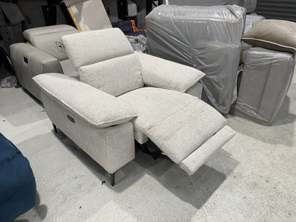 DFS Valetta Power Recliner Armchair In Natural Fabric