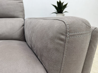 DFS San Mateo Power Recliner Corner Sofa In Arizona Pewter Fabric