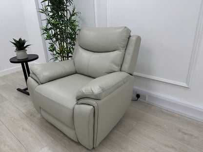 DFS Trek Power Recliner Chair In Grey Leather