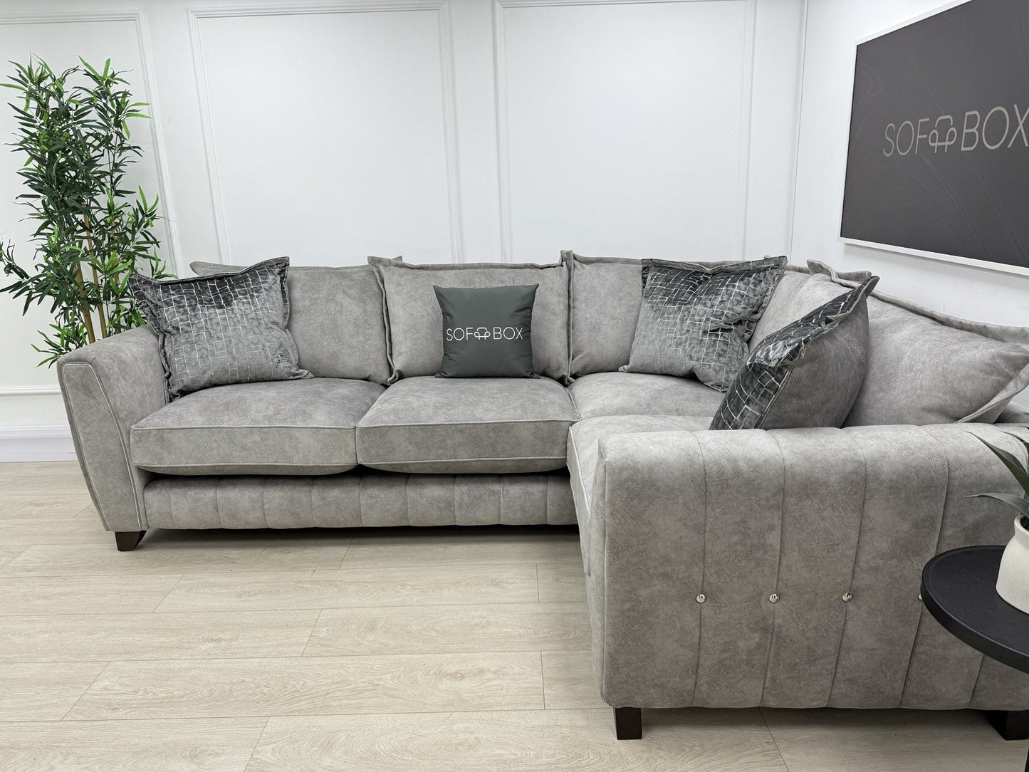 DFS Cherished Corner Sofa In Grey LHF