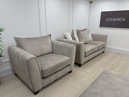 DFS Cherished 3 Seater Sofa, Chair & Footstool Set In Oatmeal