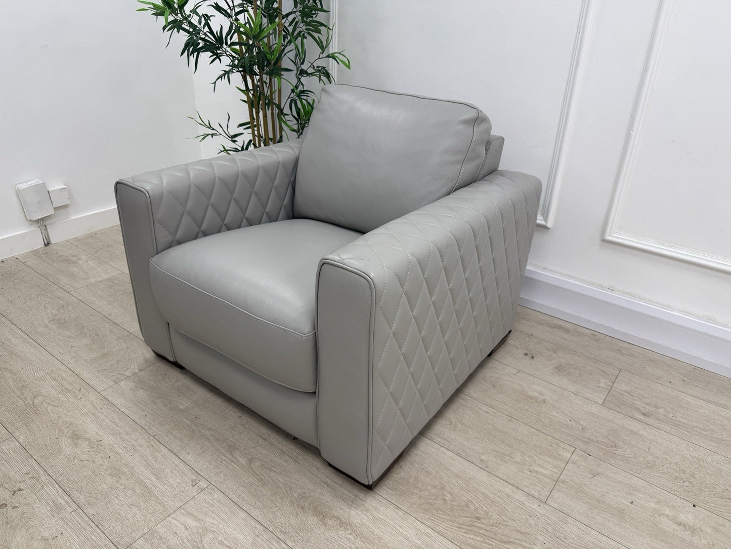 DFS Cohen Armchair In Misty Grey Leather