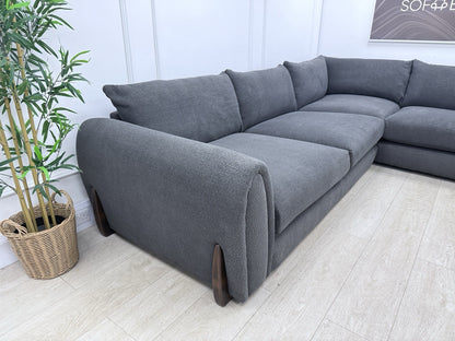 Sofology Marble Arch Corner Sofa In Charcoal Bouclé Fabric