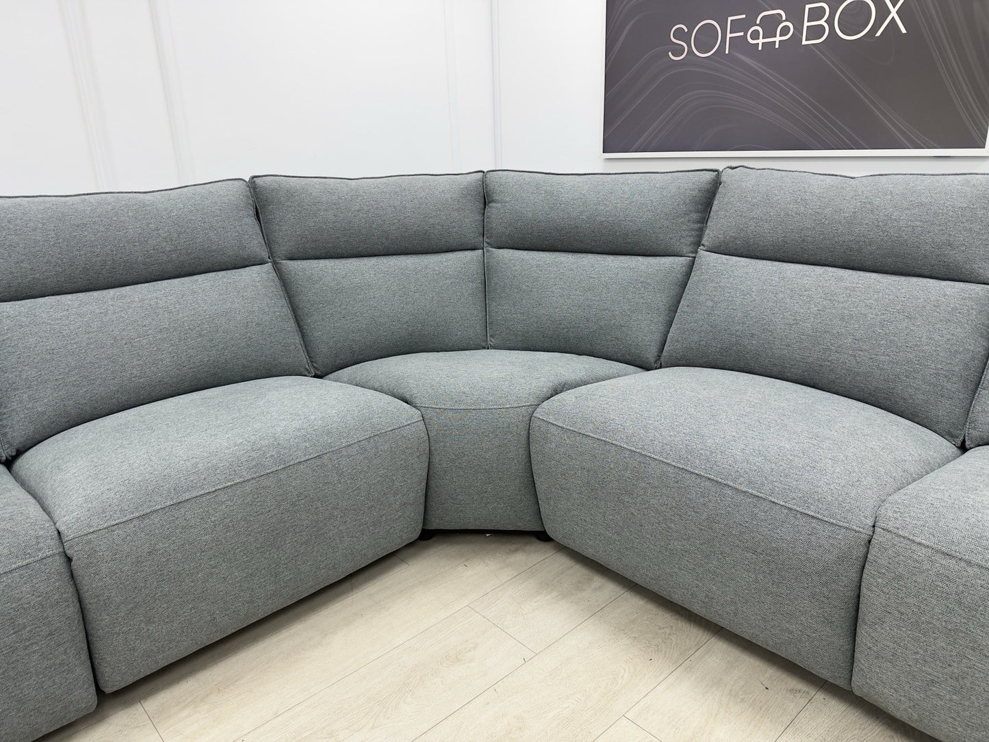 DFS Aussie Power Recliner Corner Sofa In Grey Fabric