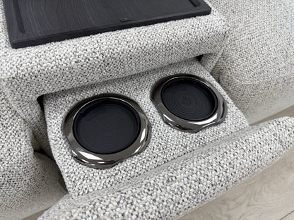 Furniture Village Nixon 2 Seater Power Recliner Sofa In Oyster Fabric