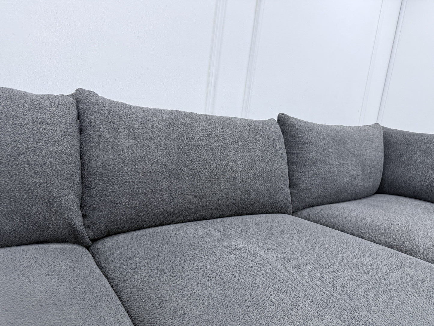 Sofology Marble Arch Corner Sofa In Charcoal Bouclé Fabric