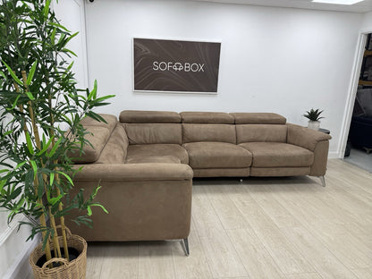 DFS Tahiti Power Recliner Corner Sofa In Arizona Tan Fabric