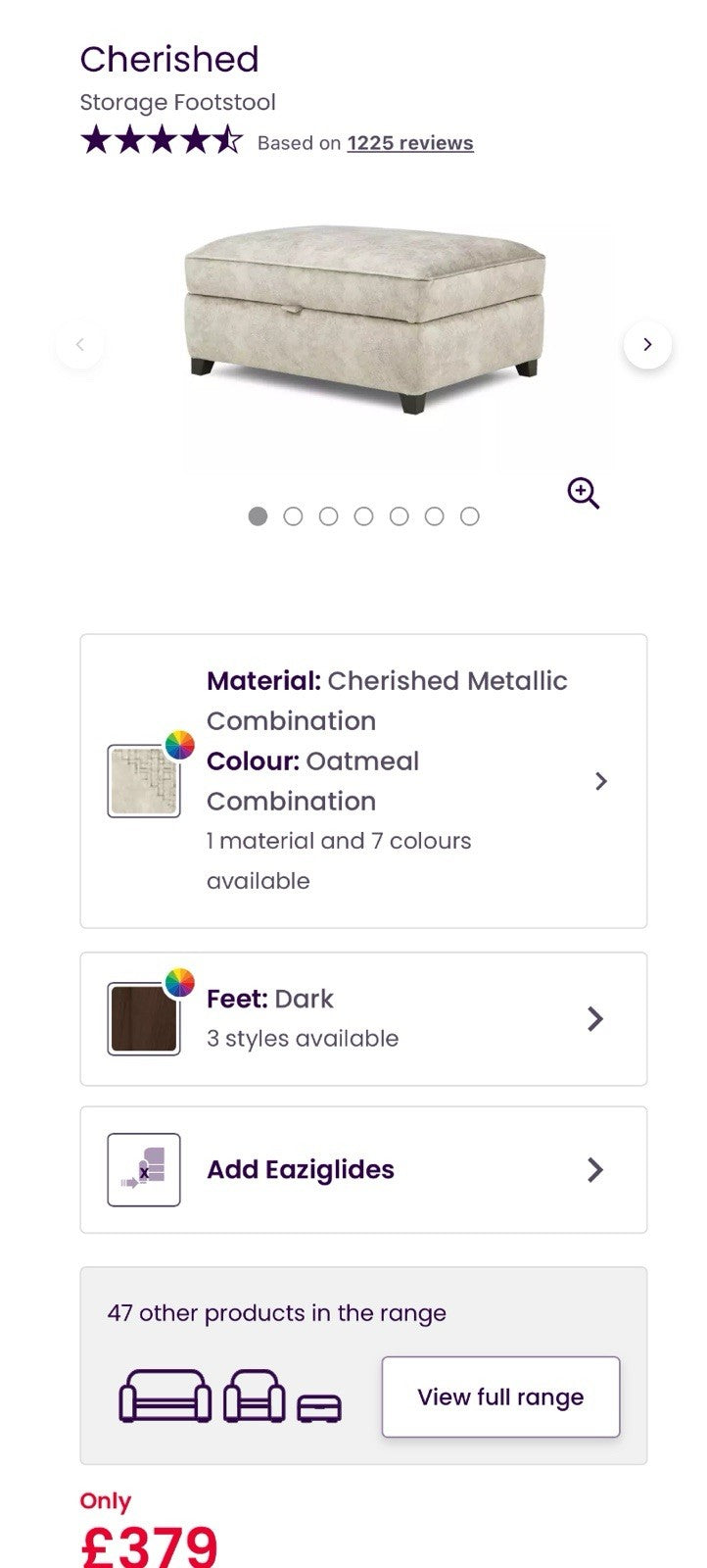 DFS Cherished 3 Seater Sofa, Chair & Footstool Set In Oatmeal