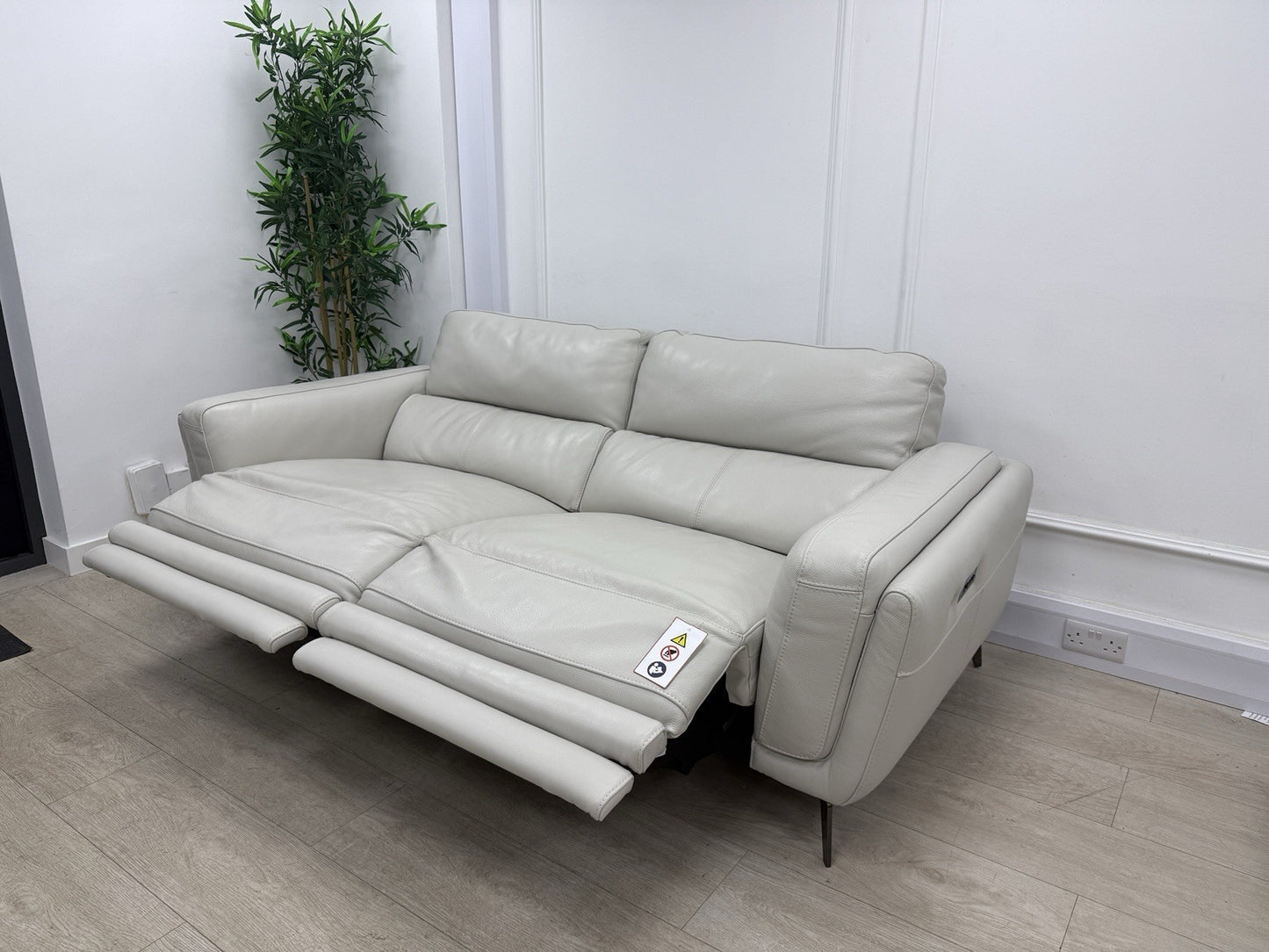 DFS San Antonio 3 Seater Power Recliner Heated Sofa In Fossil Leather
