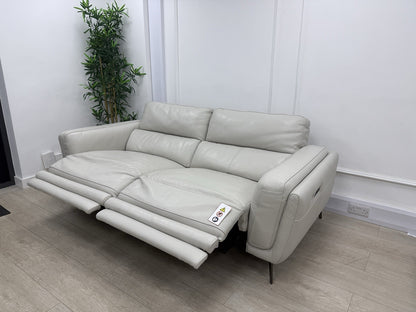 DFS San Antonio 3 Seater Power Recliner Heated Sofa In Fossil Leather