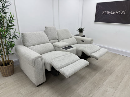 Furniture Village Nixon 2 Seater Power Recliner Sofa In Oyster Fabric